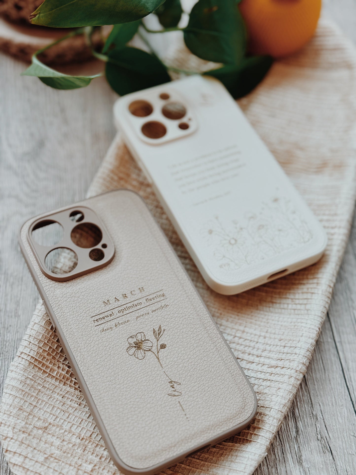 iPhone Casing - Birth Month Flowers (Oct - Dec)