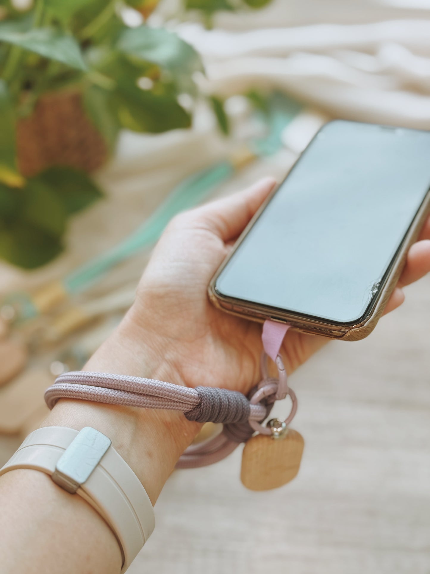 KIN | Phone Wristlet Wood Charm