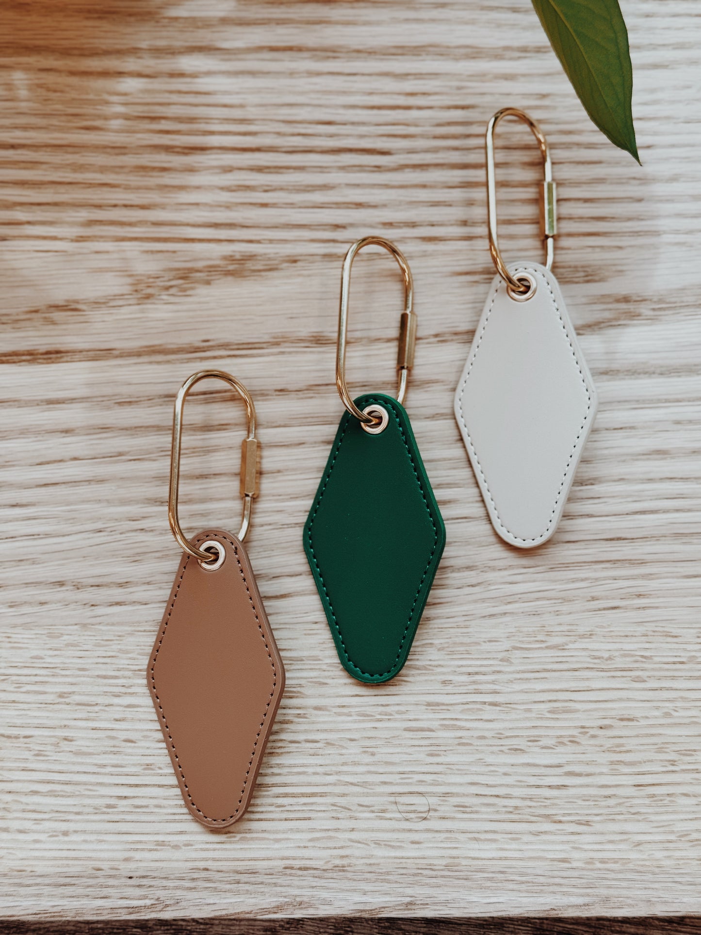 Customisable Vintage Motel Key Tag with Gold Keyring, Perfect for Travel & Gifts