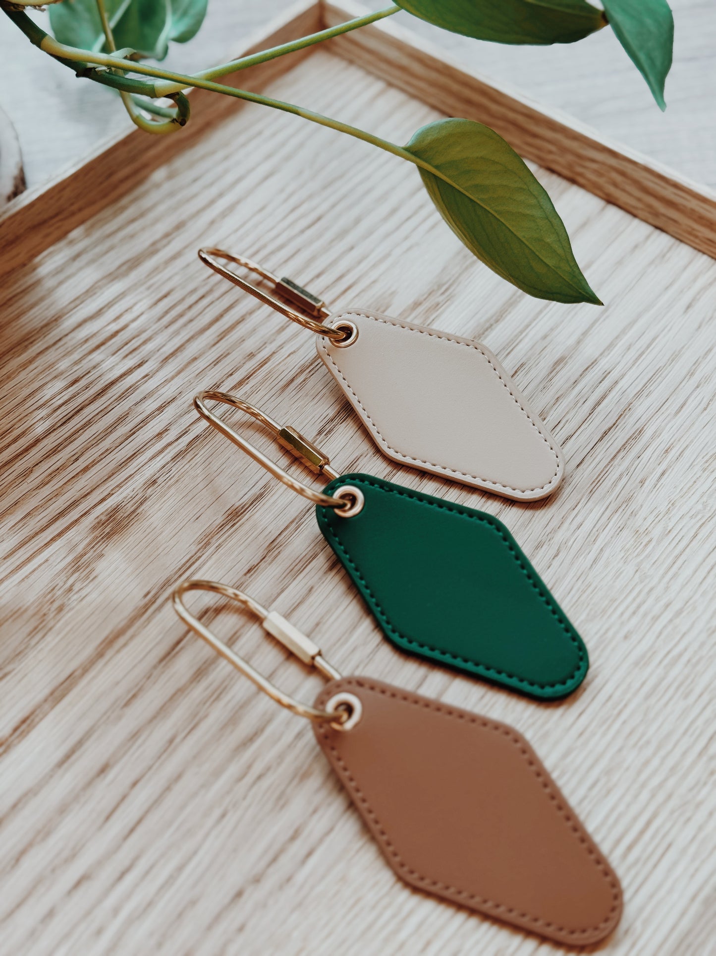 Customisable Vintage Motel Key Tag with Gold Keyring, Perfect for Travel & Gifts