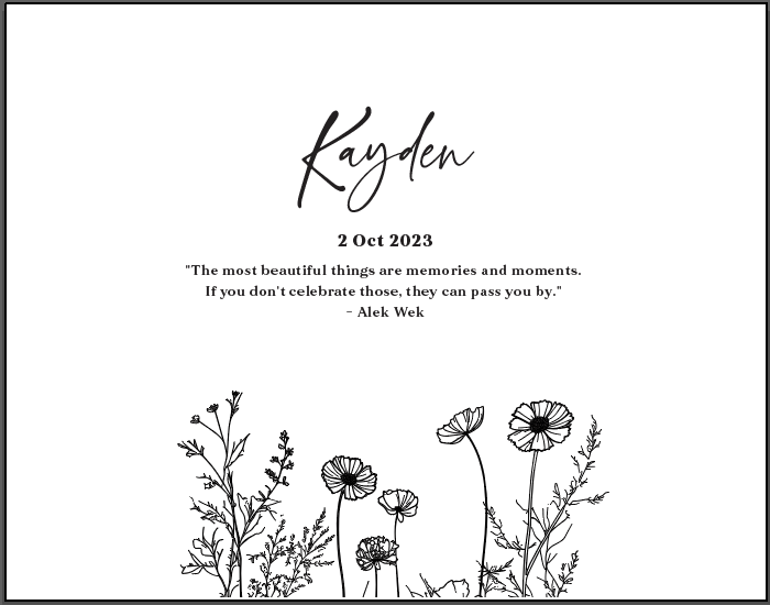 Wildflowers Keepsake Box - Sliding (FINAL FINDS)