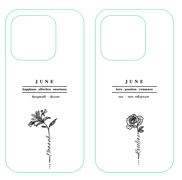 iPhone Casing - Birth Month Flowers (Apr - Jun)