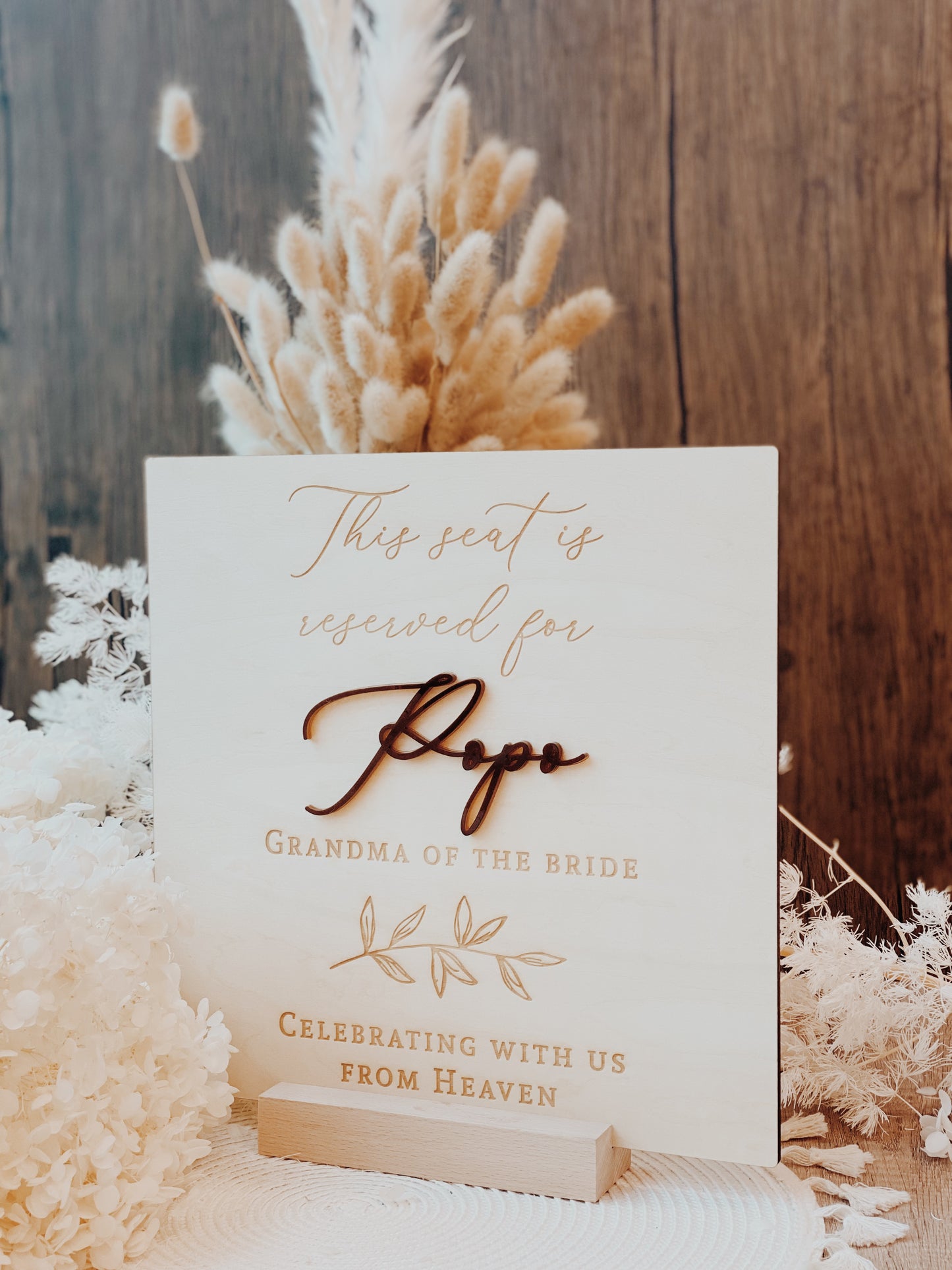 Wedding Memorial Seat Plaque