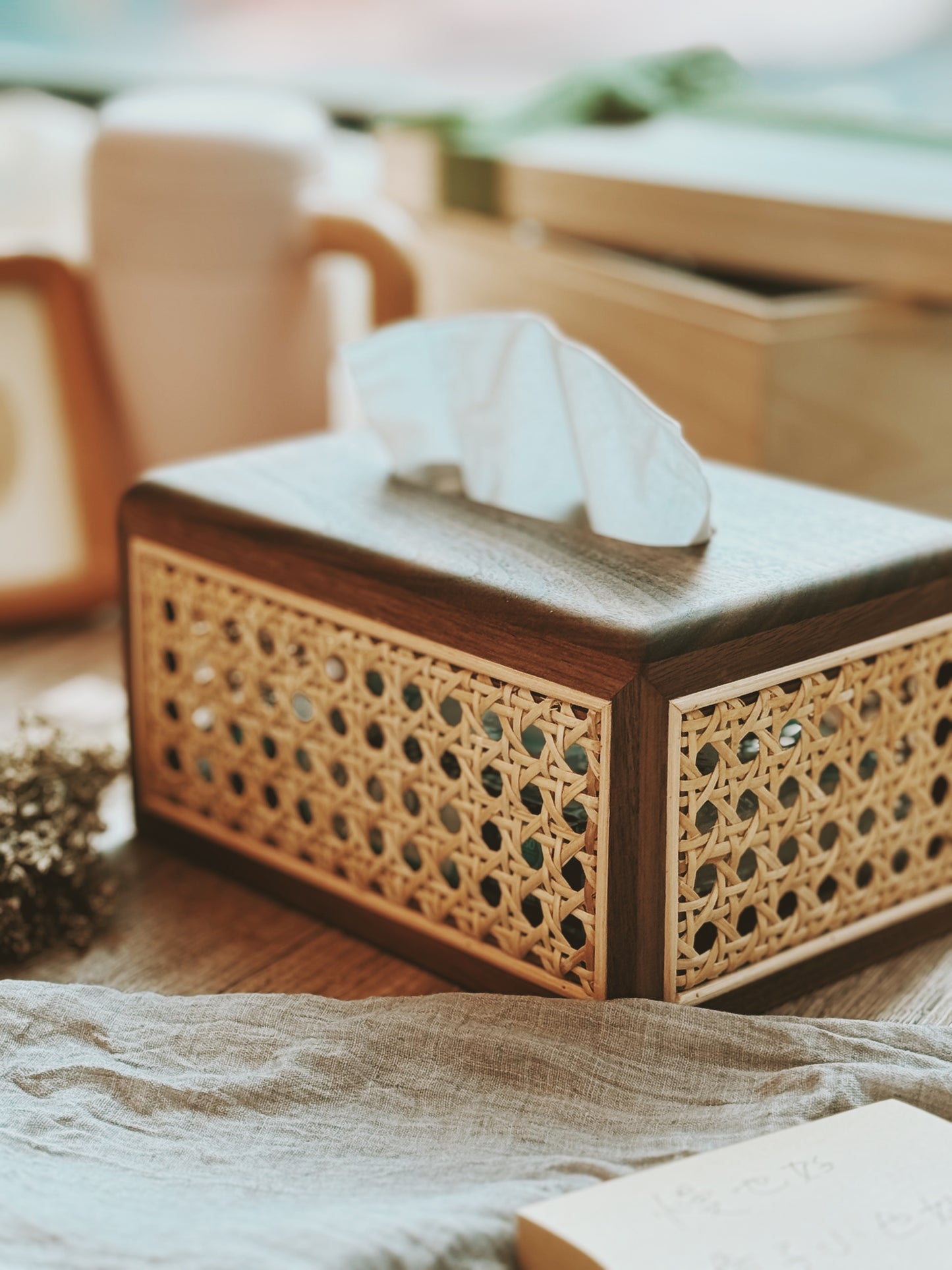 Rattan Tissue Box