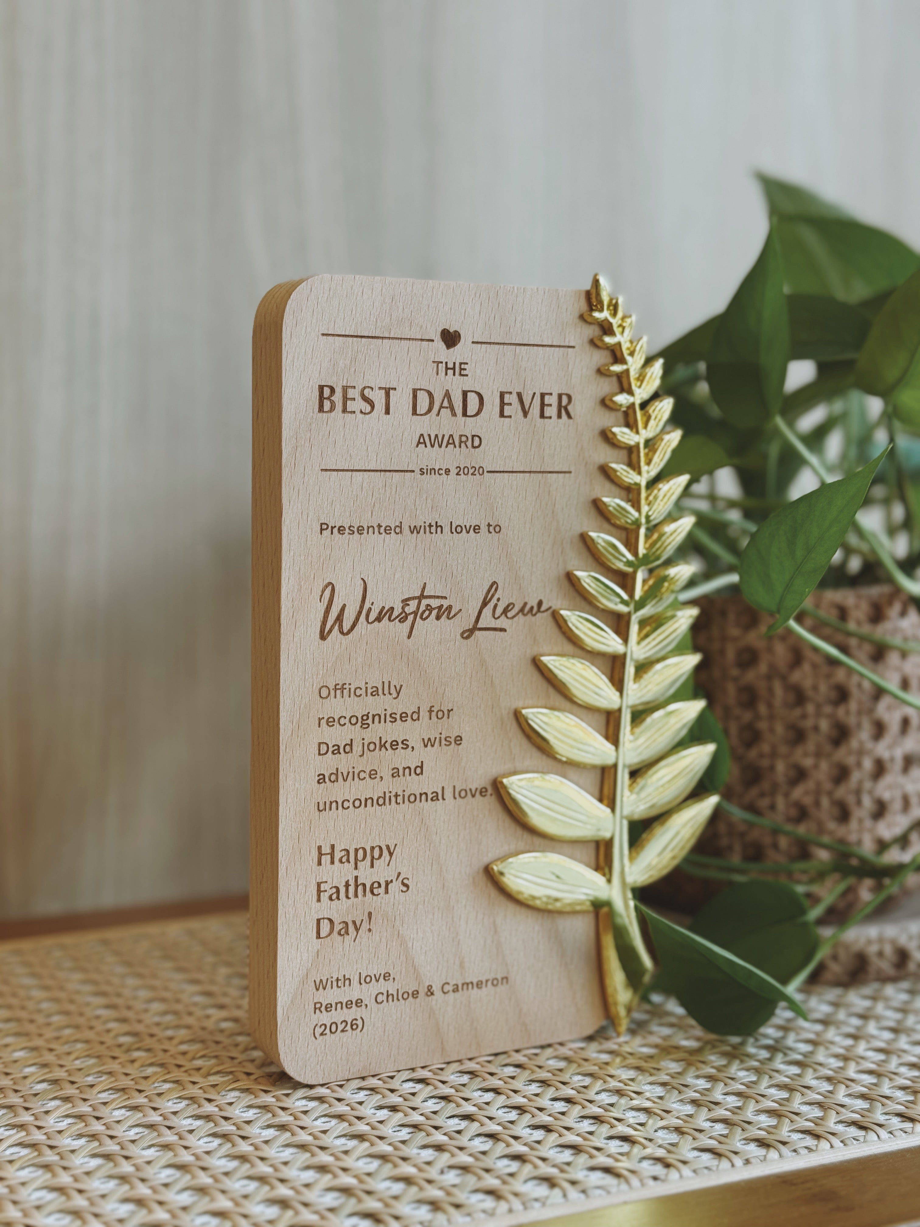 LAUREL | Best Dad Ever Award Plaque