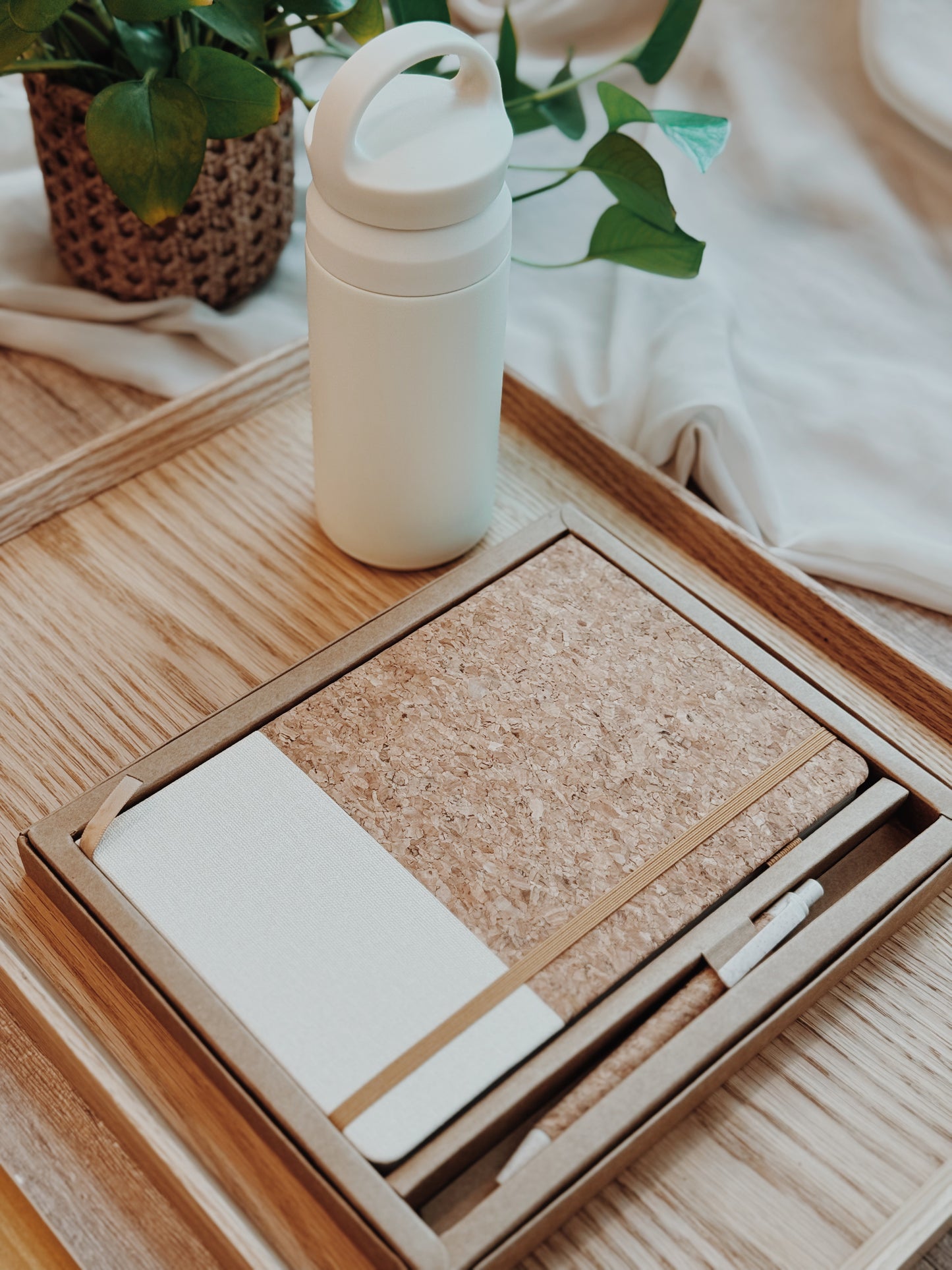 Coffee ground & linen notebook, customisable with name, sustainable gifts