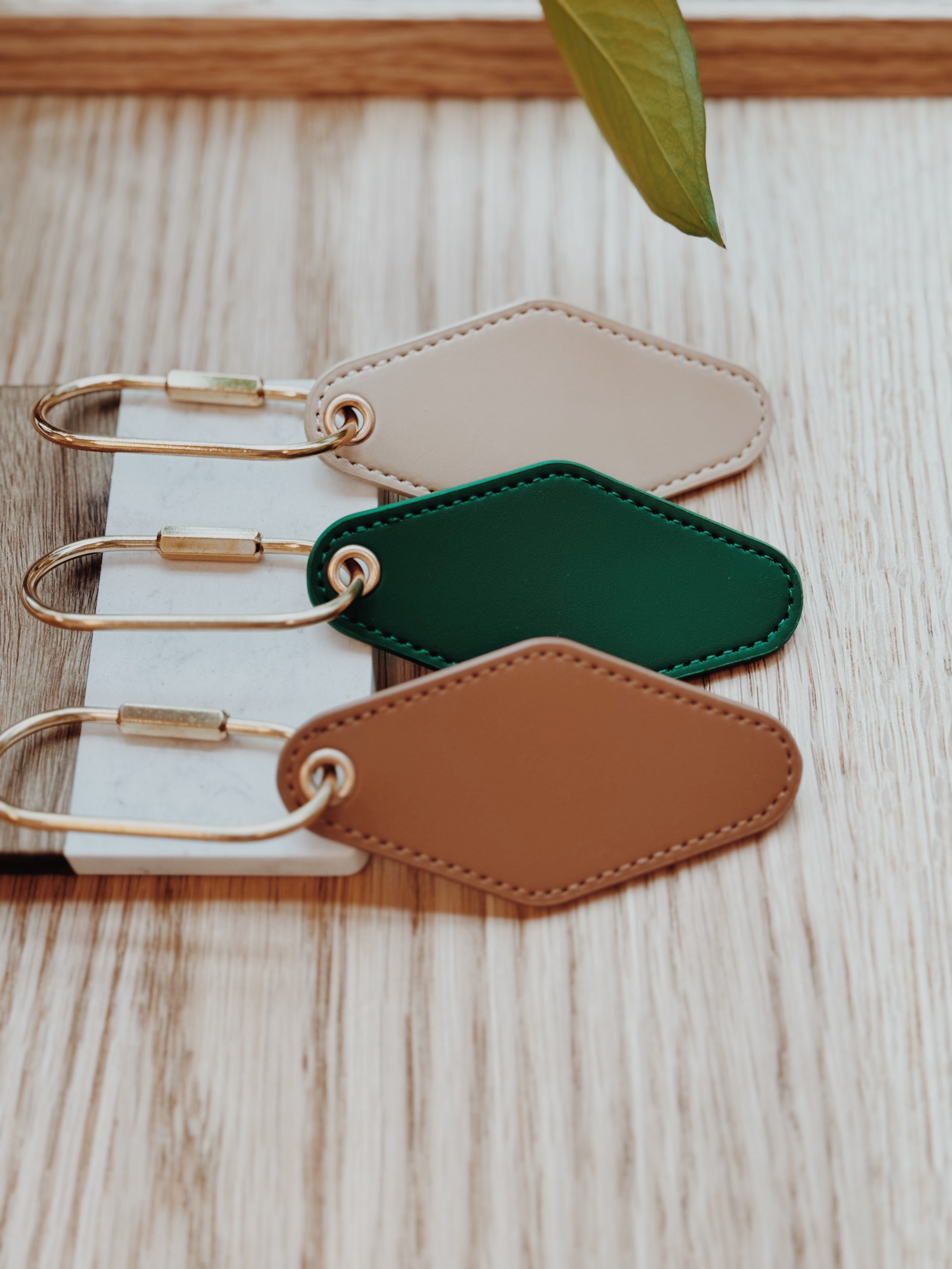 Customisable Vintage Motel Key Tag with Gold Keyring, Perfect for Travel & Gifts