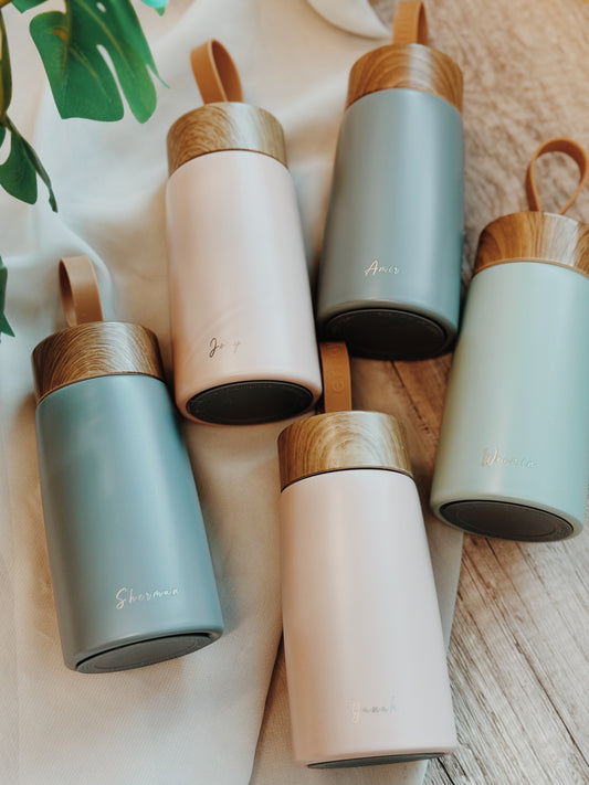 Mini Vacuum Insulated Tumbler – Custom Engraved for Door Gifts & Event Giveaways, Available in Grey, Mint & Peach