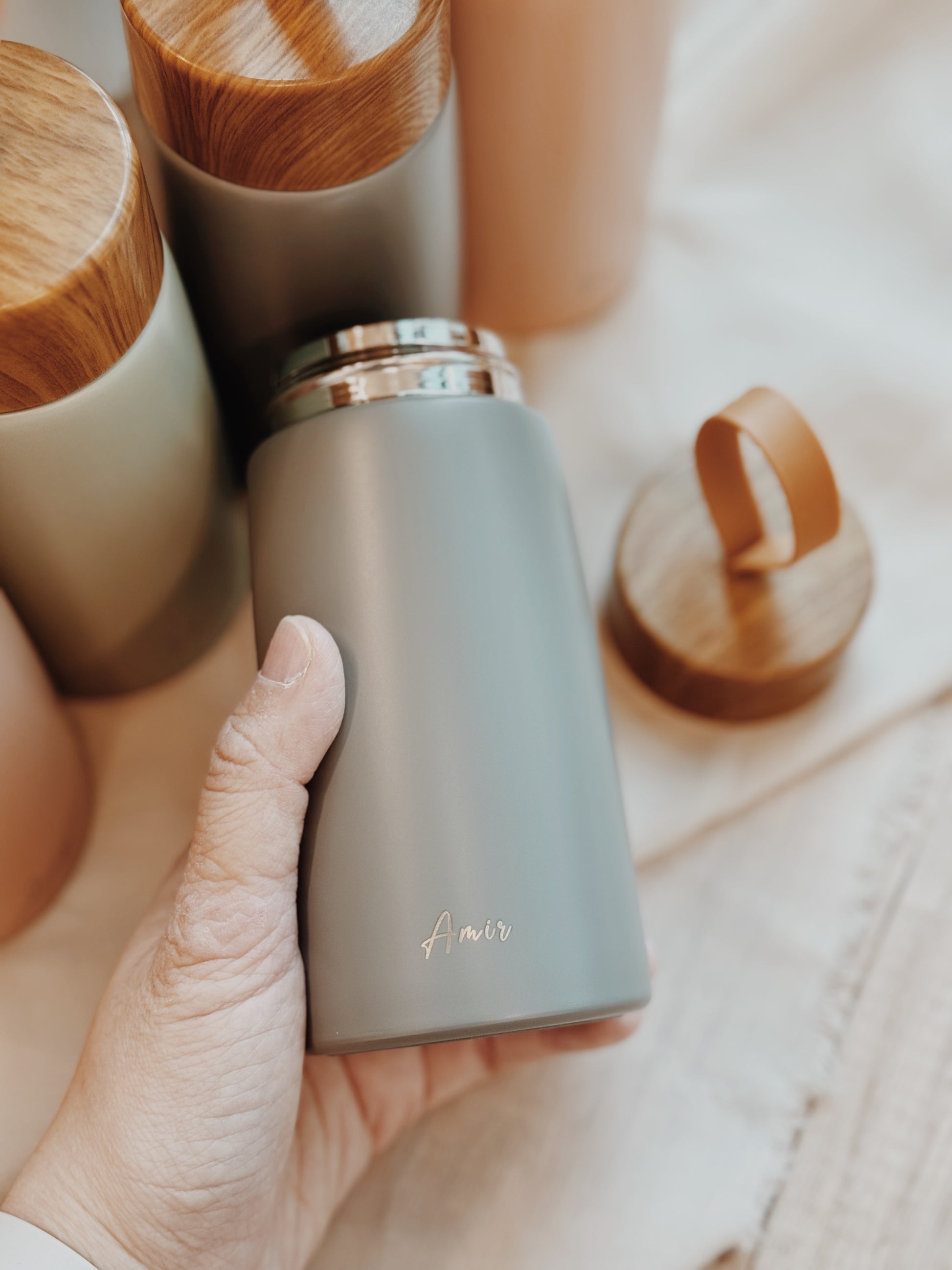 Mini Vacuum Insulated Tumbler – Custom Engraved for Door Gifts & Event Giveaways, Available in Grey, Mint & Peach