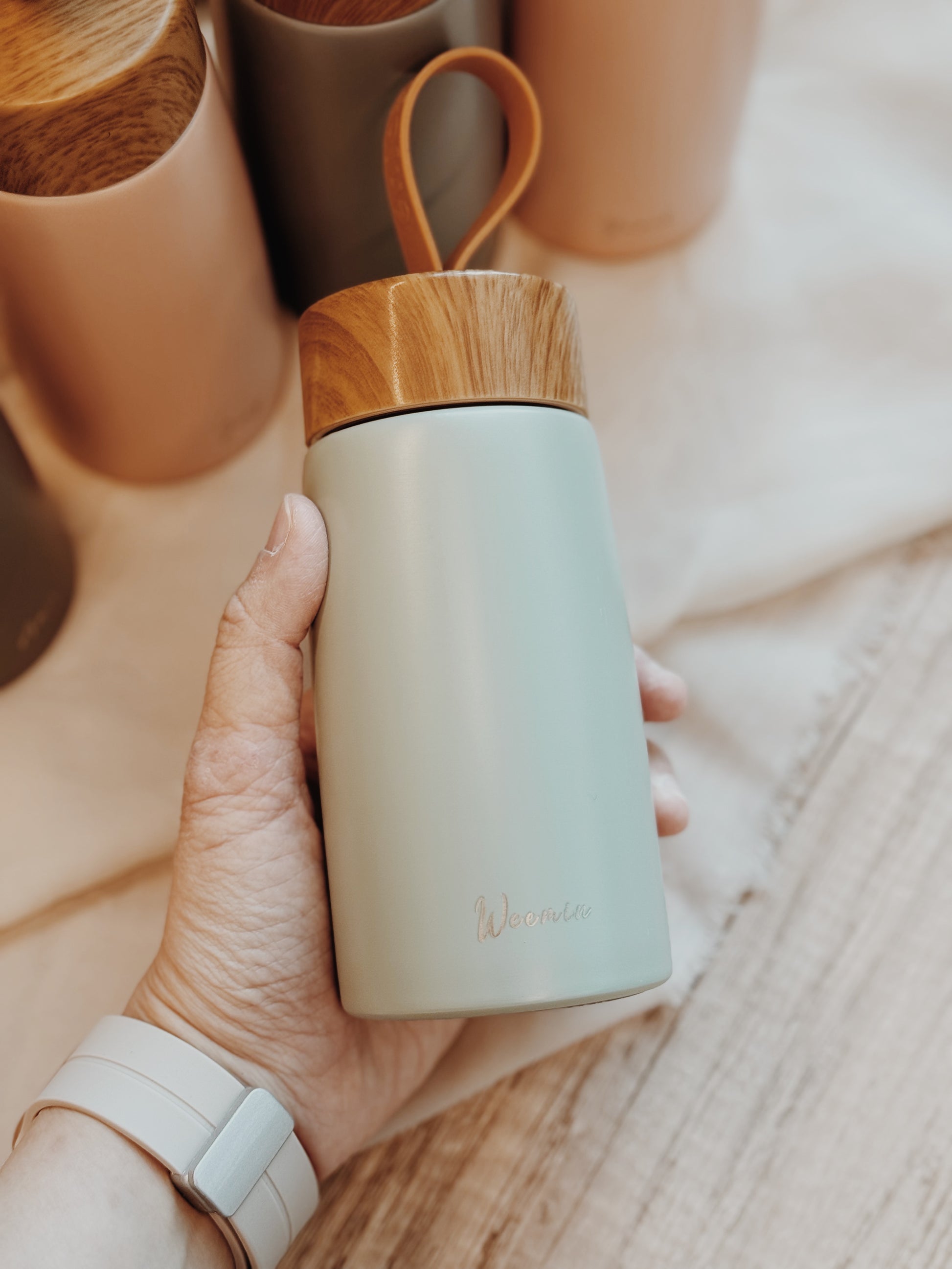Mini Vacuum Insulated Tumbler – Custom Engraved for Door Gifts & Event Giveaways, Available in Grey, Mint & Peach