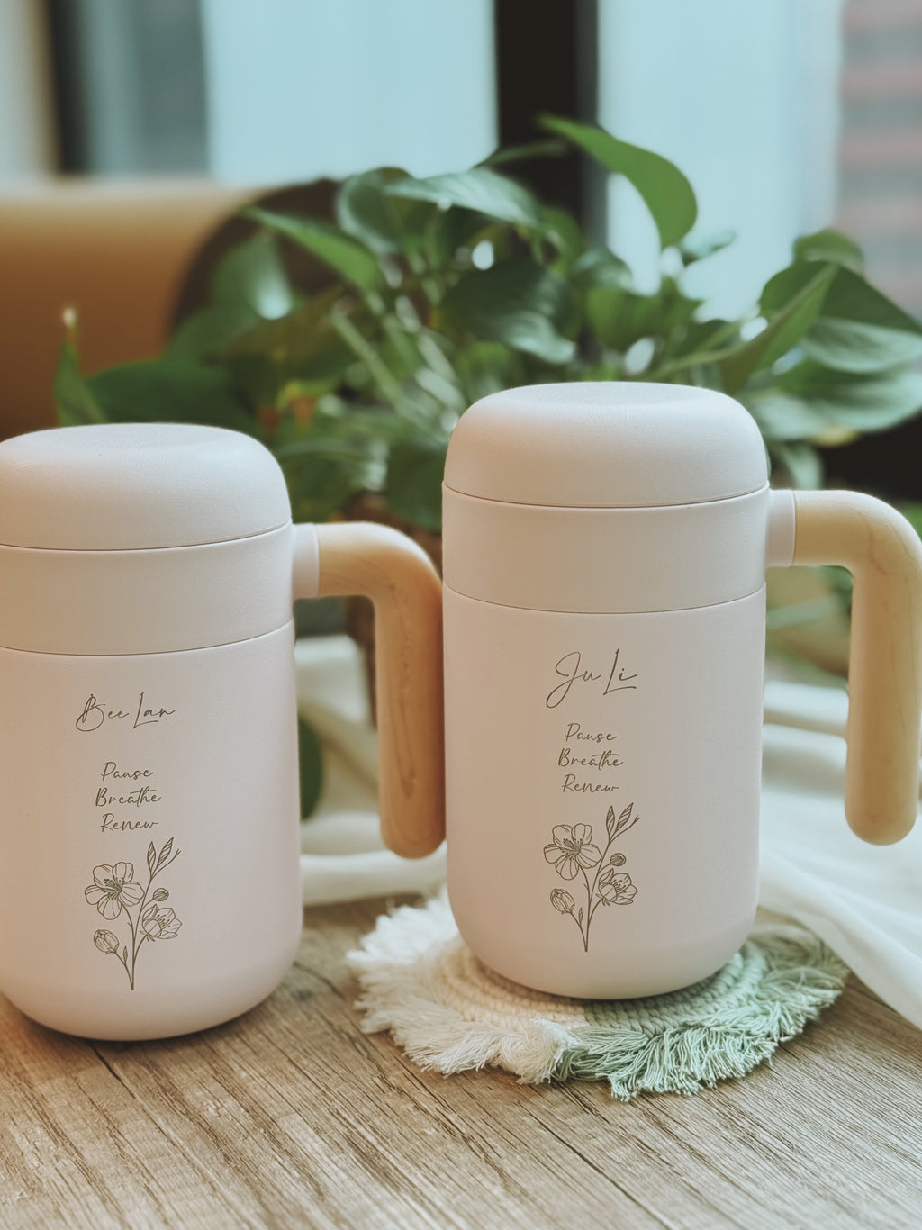 Mother's Day For Her Gentle Hours bundle – Rest tea blend, customised Tisane mug, Botanica Scent pillow mist, and engraved wooden letter in eco-friendly packaging.