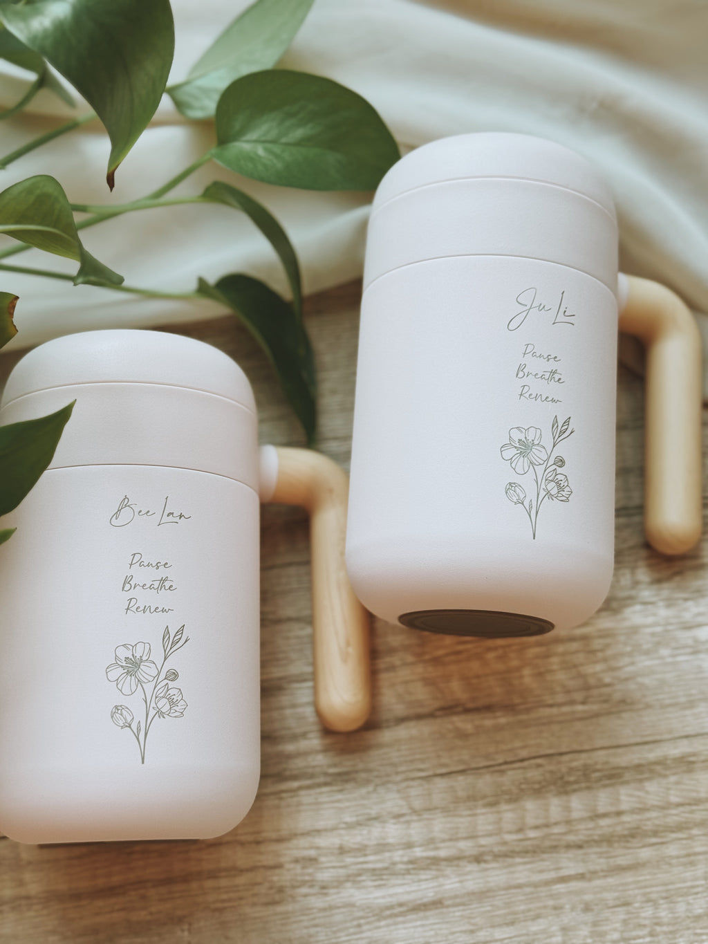 Mother's Day For Her Gentle Hours bundle – Rest tea blend, customised Tisane mug, Botanica Scent pillow mist, and engraved wooden letter in eco-friendly packaging.