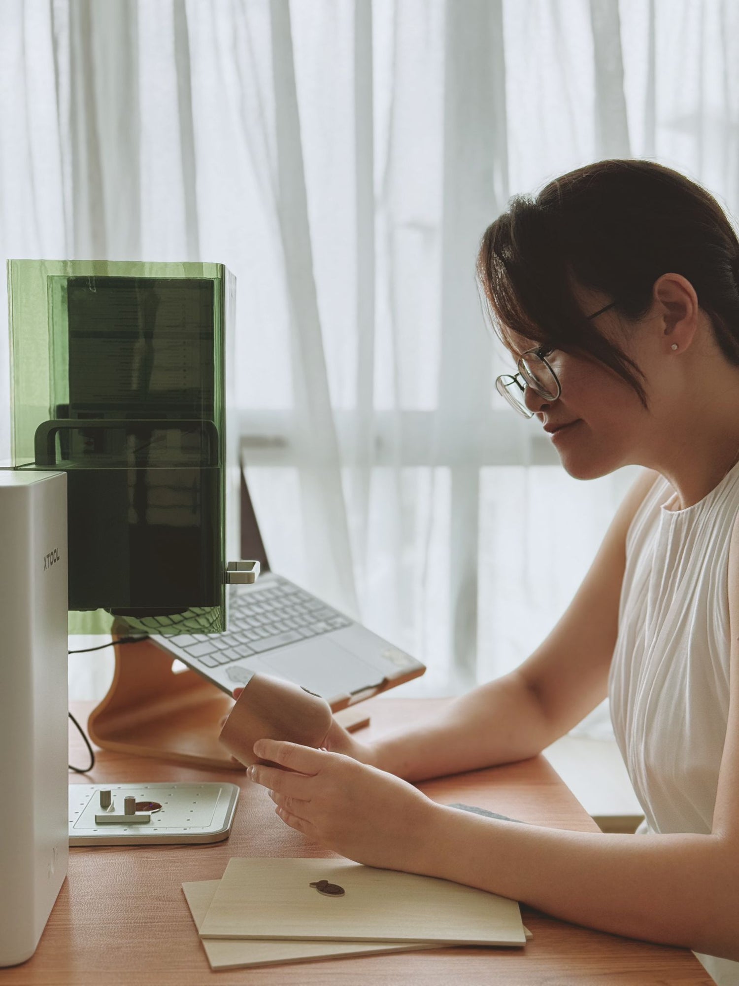 Live engraving station for private clients events, brand activation, kindred brands, at brand event created in real time for guests.