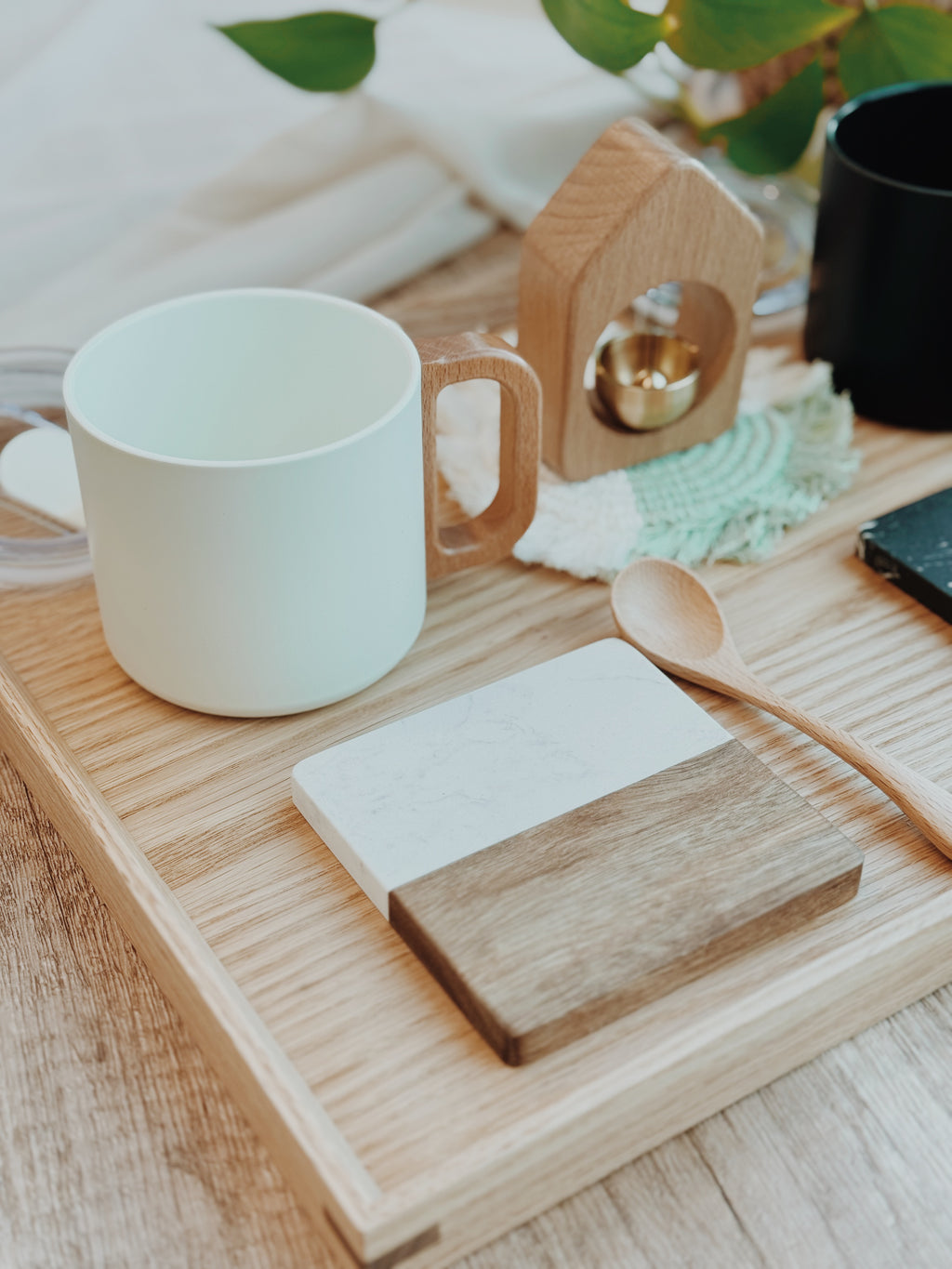 Customizable Marble Wood Coasters – Engraved Drink Coasters for Home & Gifts