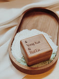Engraved wooden ring box, customised with couple's names