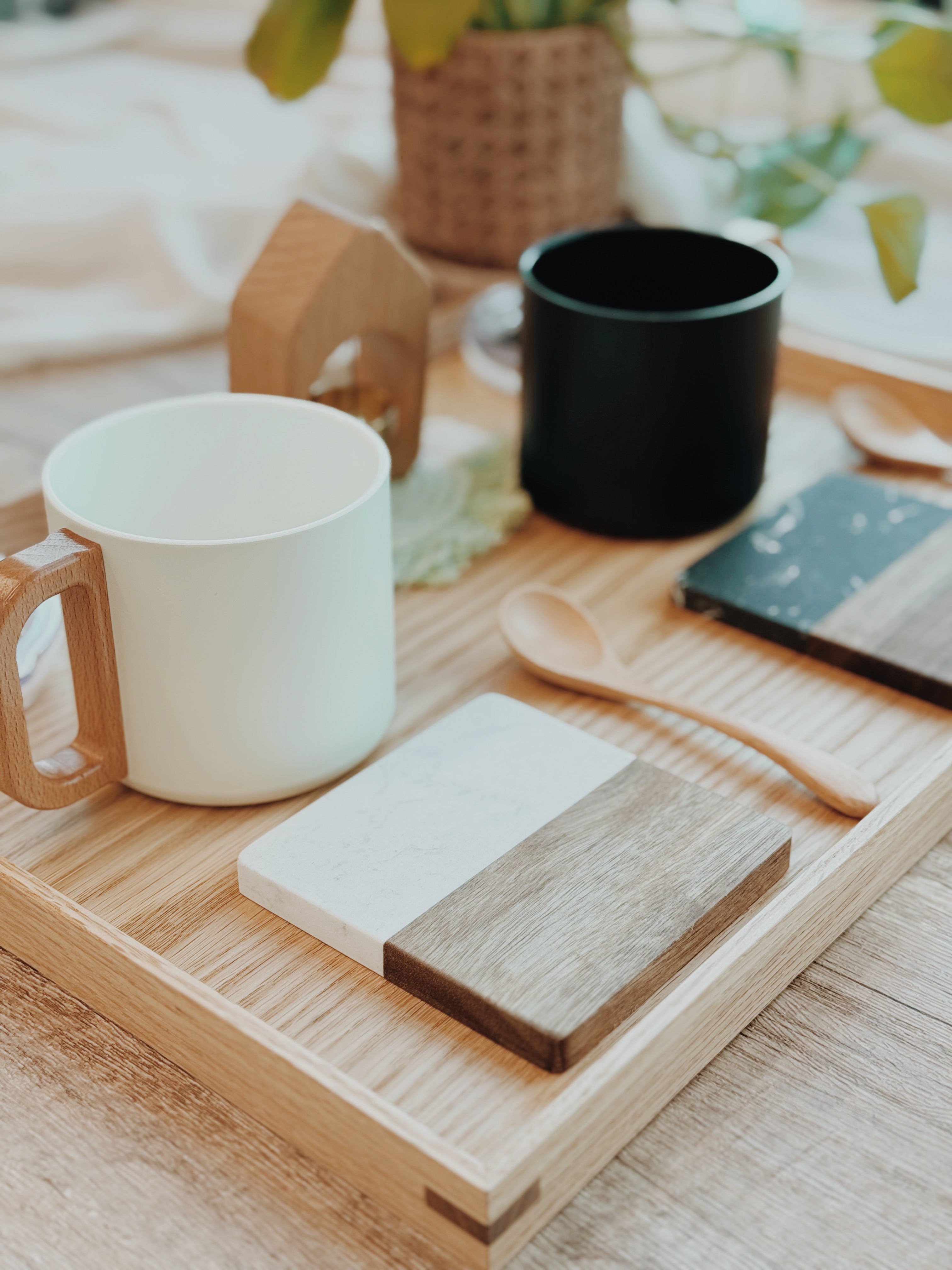 Customizable Marble Wood Coasters – Engraved Drink Coasters for Home & Gifts