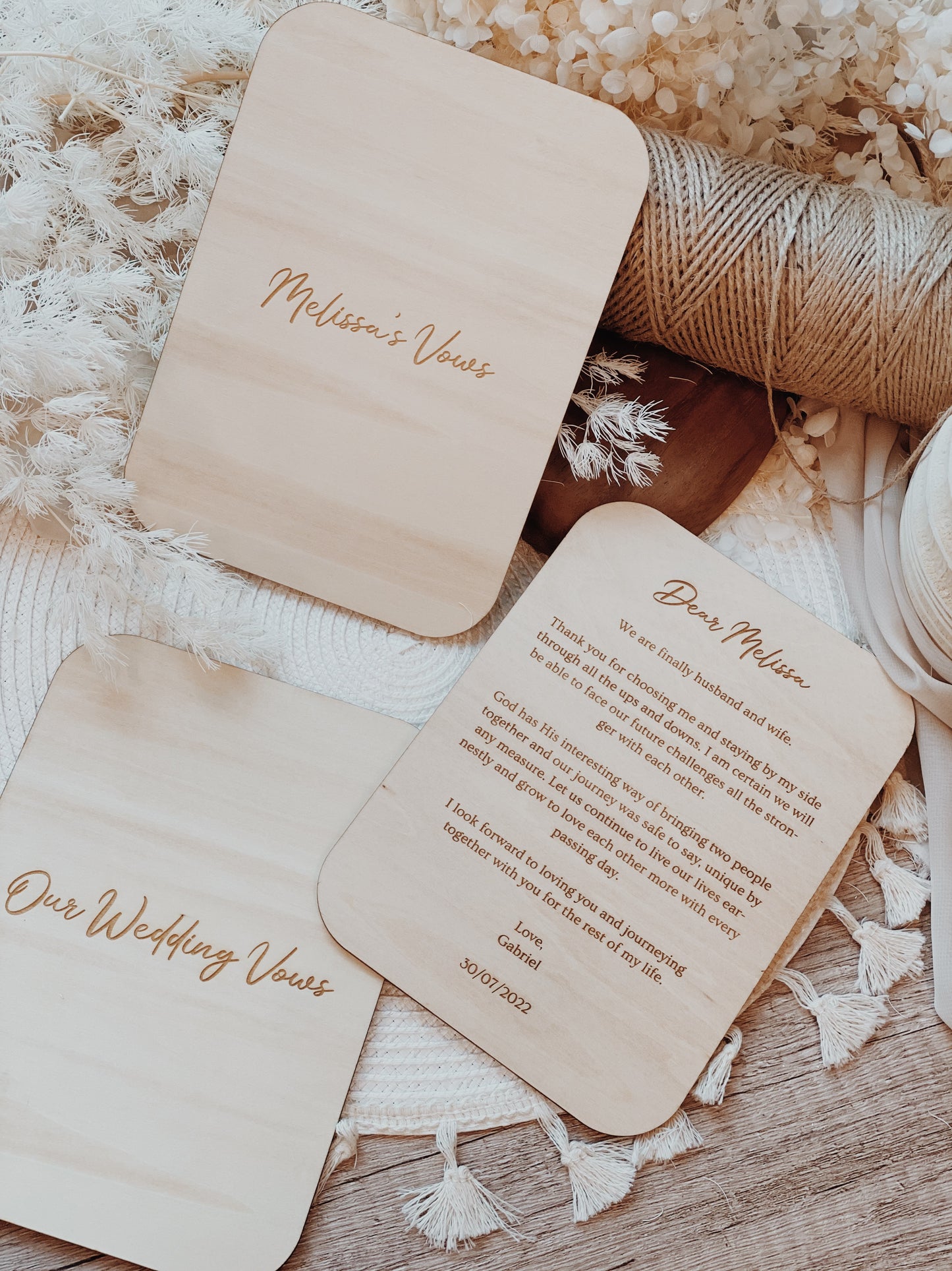 Personalized Wedding Vows Engraved on Wooden Boards – Timeless Keepsake for Couples & Ceremonies