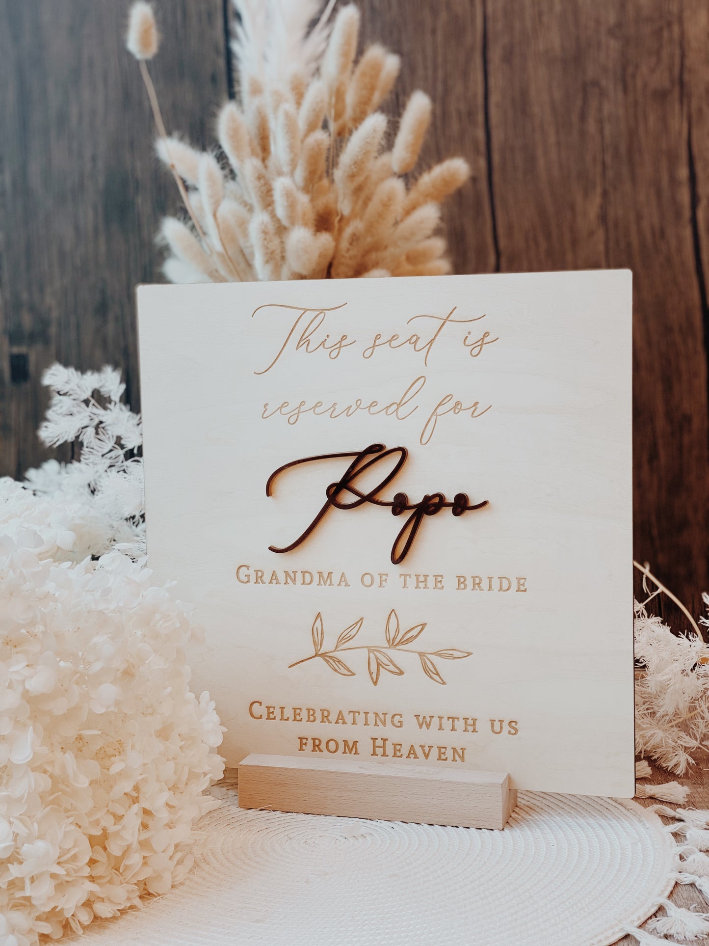 Wedding Memorial Seat Plaque