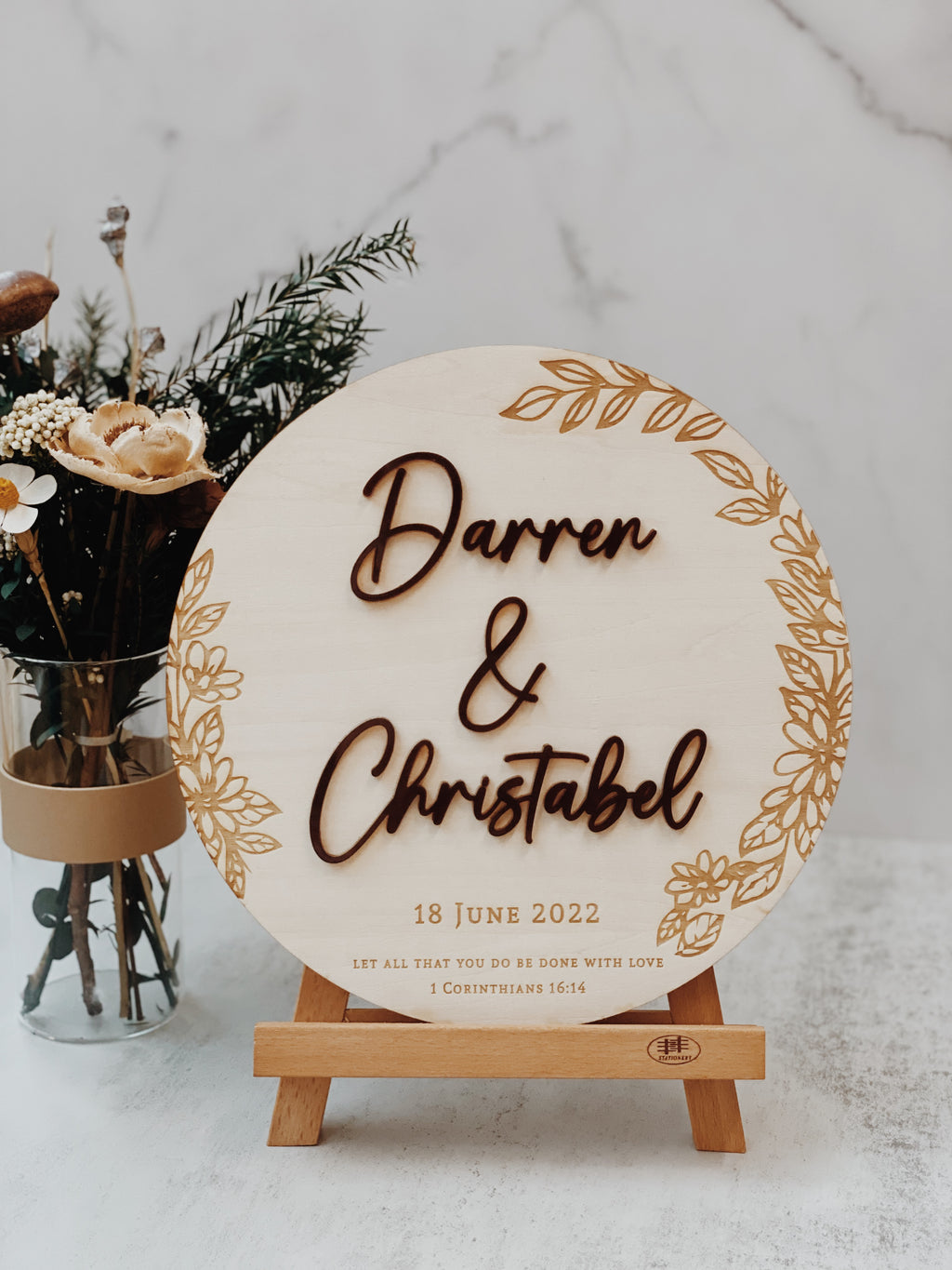 MUSUBI | Foliage Couple Names Signage