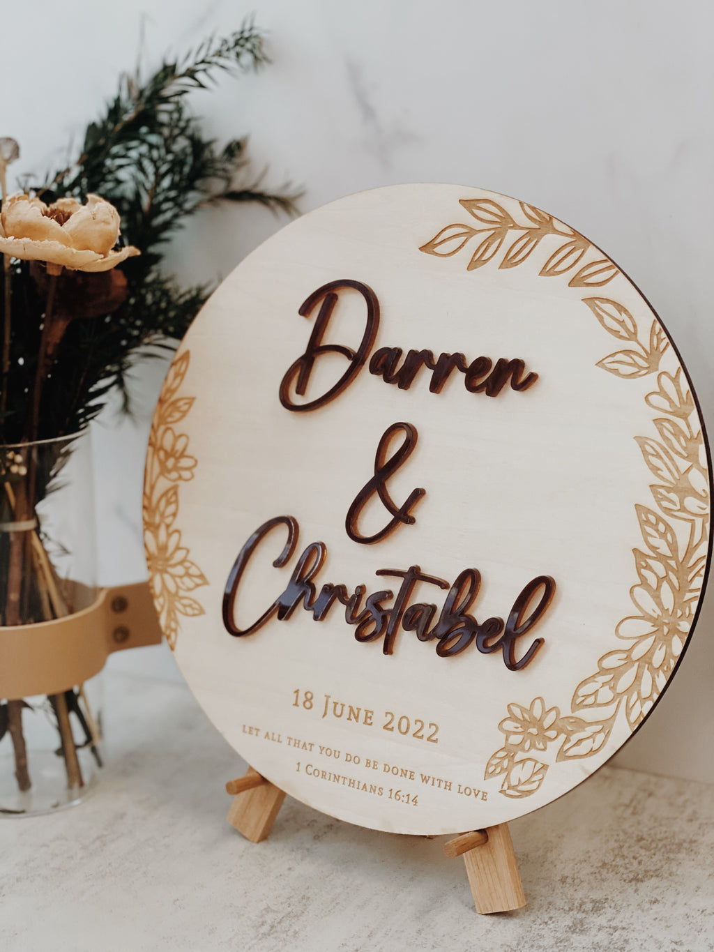 MUSUBI | Foliage Couple Names Signage